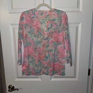 Colorful Sea Life Print Top